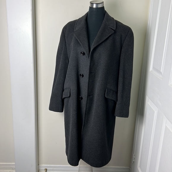 Vintage Kingsway Simpson Sears Boyfriend Wool Trench Slouch Coat Size Large - Picture 6 of 13